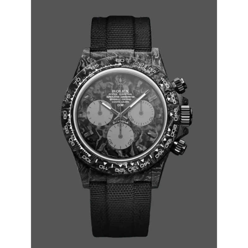 Rolex DiW Daytona All Carbon Graphite Replica - Zwarte Wijzerplaat Tachymeter Lunette
