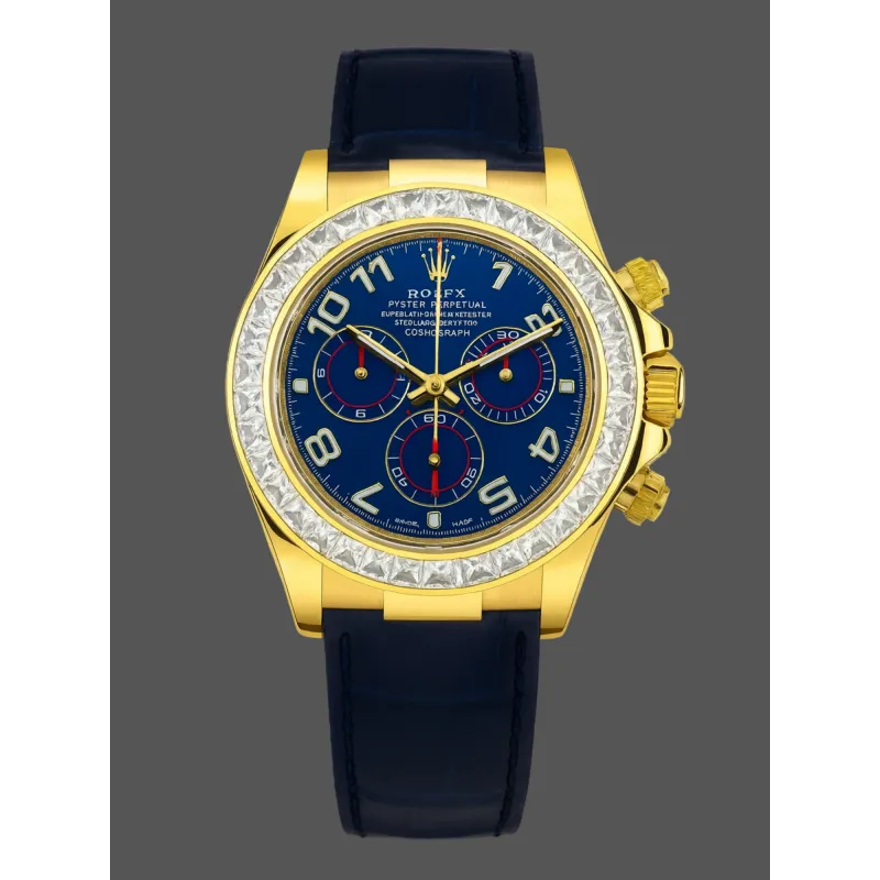 Rolex Daytona 116518 Replica - Blauwe Wijzerplaat Diamanten Lunette