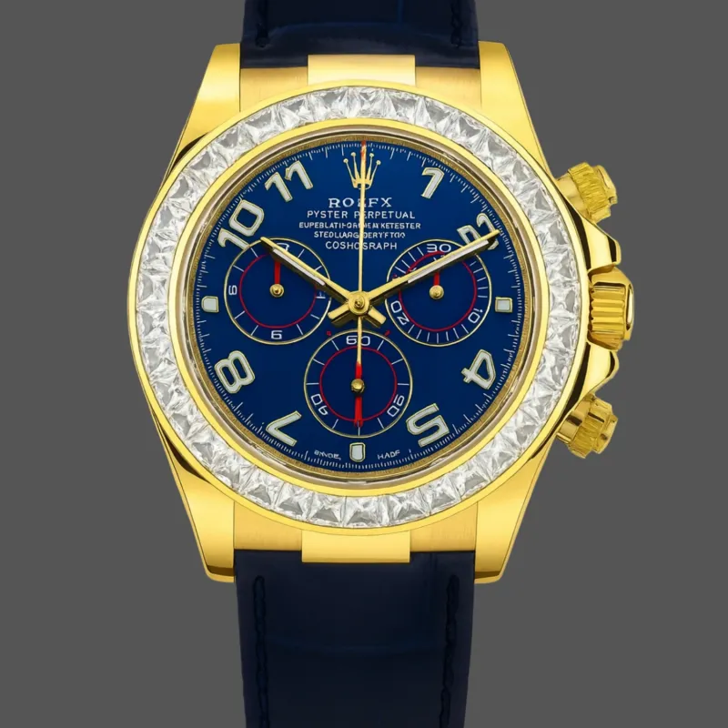 Rolex Daytona 116518 Replica - Blauwe Wijzerplaat Diamanten Lunette