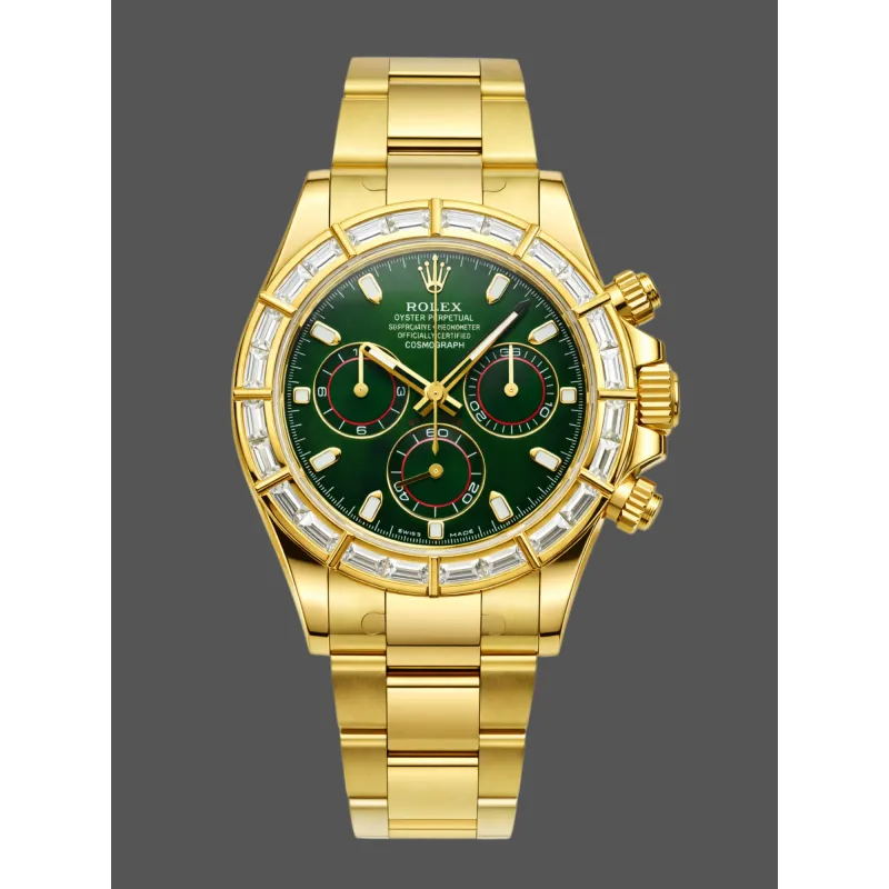 Rolex Daytona 116568BR Replica - Groene Wijzerplaat Diamanten Lunette
