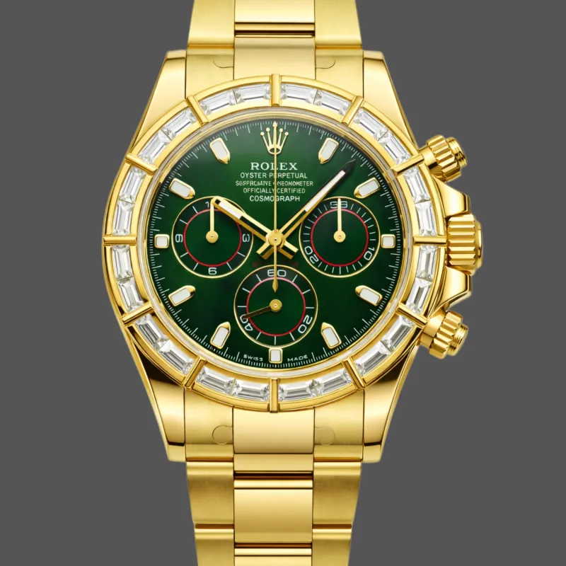Rolex Daytona 116568BR Replica - Groene Wijzerplaat Diamanten Lunette