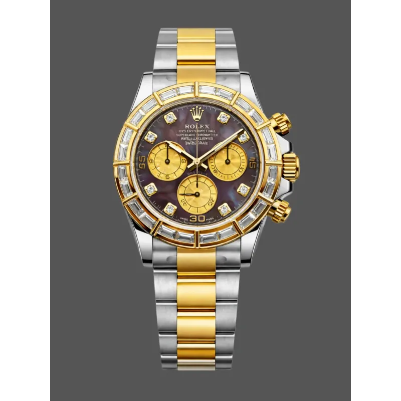 Rolex Daytona Cosmograph 116568BR Replica - Parelmoer Wijzerplaat Diamanten Lunette