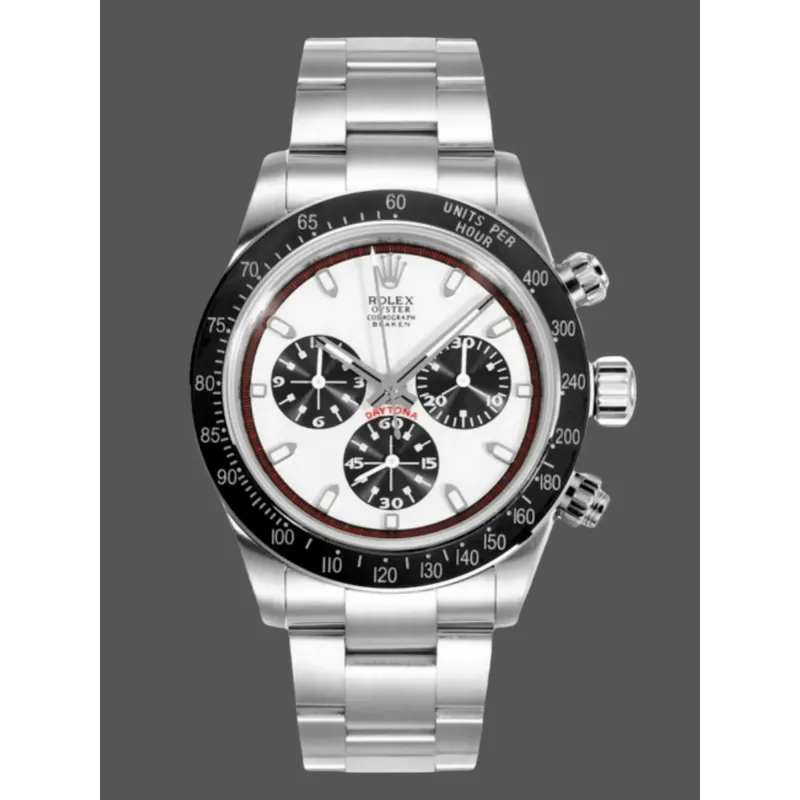 Rolex Daytona Big Red 6263 Replica - Witte Wijzerplaat Oyster Armband