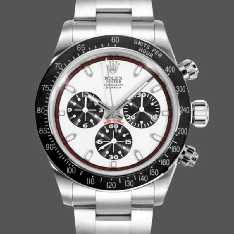 Rolex Daytona Big Red 6263 Replica - Witte Wijzerplaat Oyster Armband