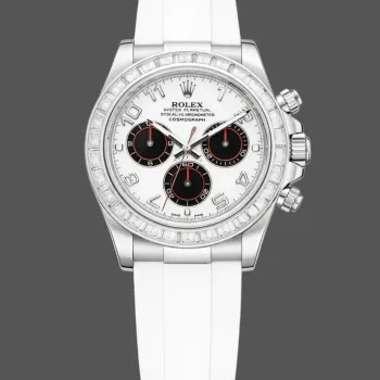 Rolex Cosmograph Daytona 116519 Replica - Witte Wijzerplaat Diamanten Lunette