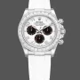 Rolex Cosmograph Daytona 116519 Replica - Witte Wijzerplaat Diamanten Lunette