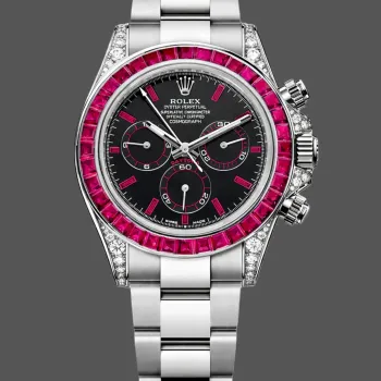 Rolex Cosmograph Daytona Ruby Bezel 126599TRU Replica - Zwarte Wijzerplaat Oyster Armband