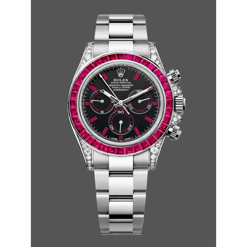Rolex Cosmograph Daytona Ruby Bezel 126599TRU Replica - Zwarte Wijzerplaat Oyster Armband