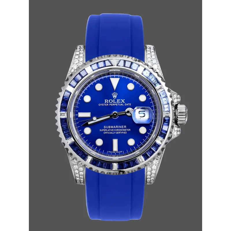Rolex Submariner Hulk 116610 Replica - Blauwe Wijzerplaat Geribbelde Lunette