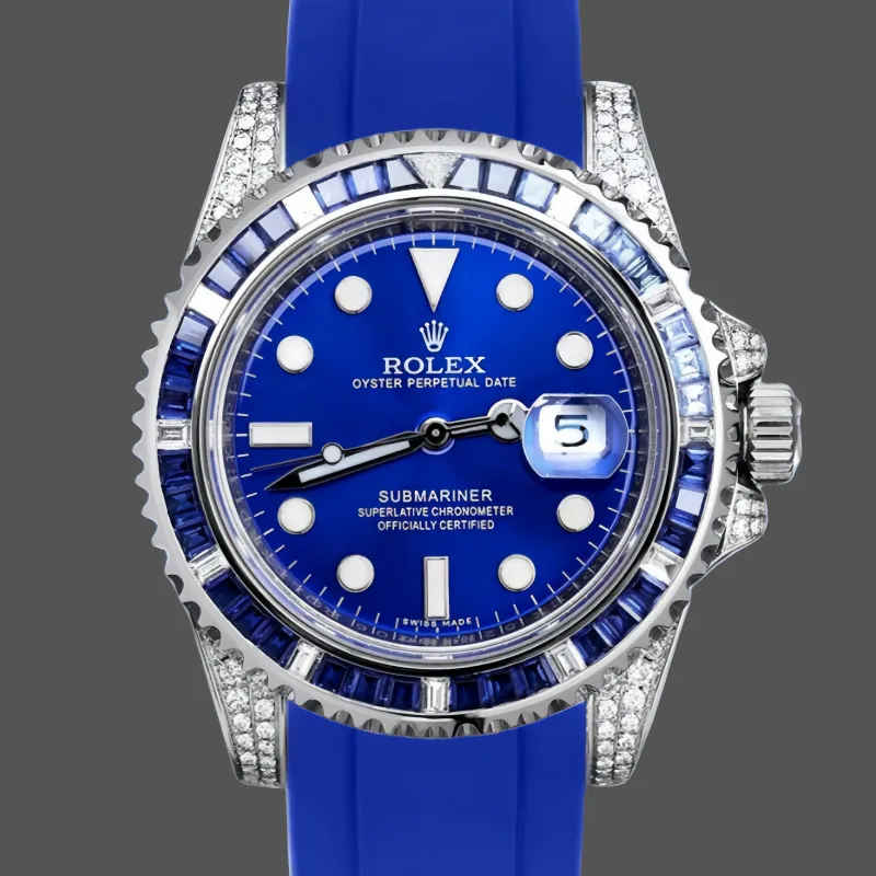 Rolex Submariner Hulk 116610 Replica - Blauwe Wijzerplaat Geribbelde Lunette
