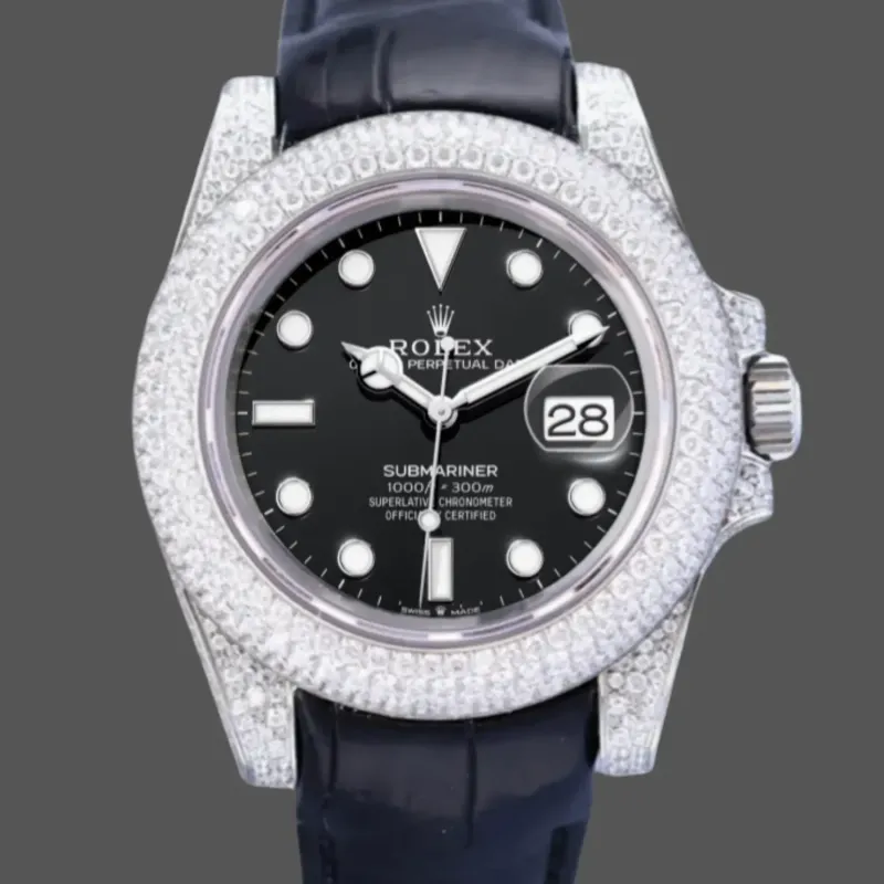 Rolex Submariner Hulk 116610 Replica - Zwarte Wijzerplaat Diamanten Lunette