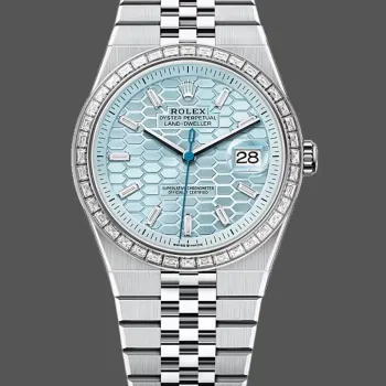 Rolex Land Dweller 127386 Replica - IJsblauwe Wijzerplaat Diamanten Lunette