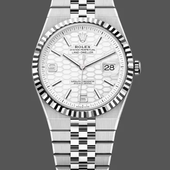 Rolex Land-Dweller 40 127334 Replica - Zilveren Wijzerplaat Geribbelde Lunette