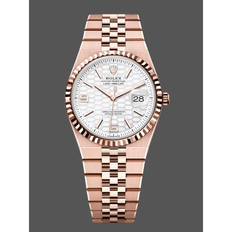 Rolex Land-Dweller Uniseks 127235 Replica - Zilveren Wijzerplaat Geribbelde Lunette