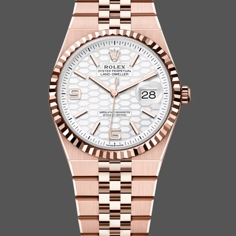 Rolex Land-Dweller Uniseks 127235 Replica - Zilveren Wijzerplaat Geribbelde Lunette