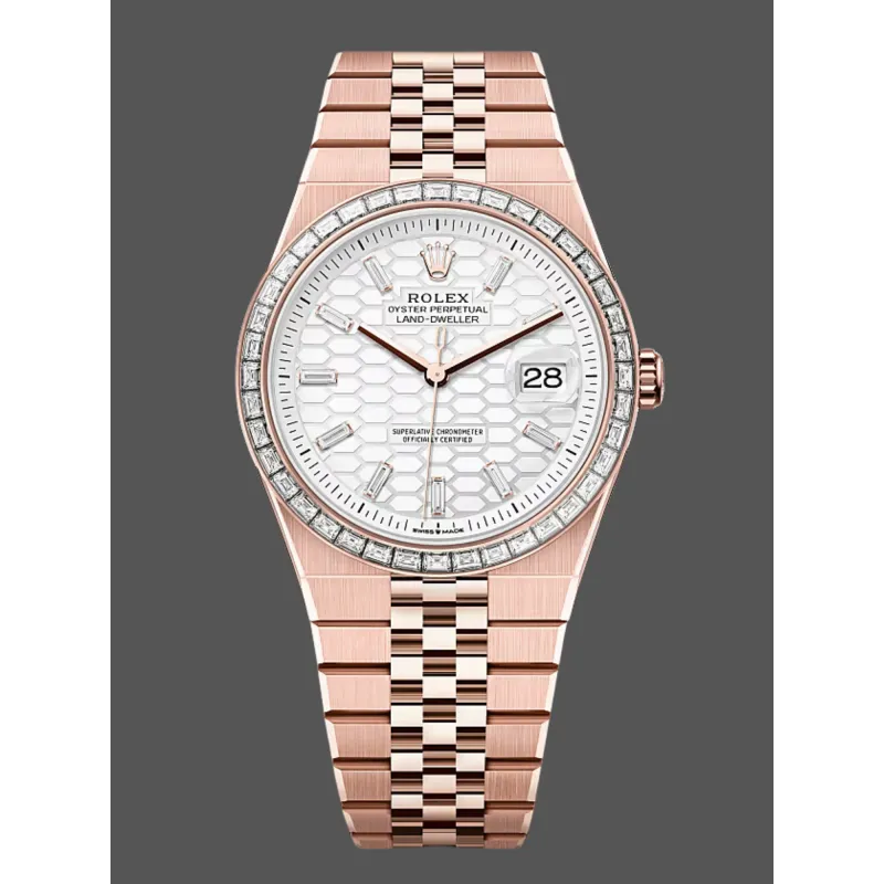 Rolex Land Dweller 127385TBR Replica - Ice White Diamanten Lunette