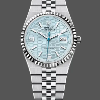 Rolex Land Dweller Uniseks 127236 Replica - IJsblauwe Wijzerplaat Geribbelde Lunette