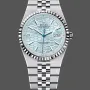 Rolex Land Dweller Uniseks 127236 Replica - IJsblauwe Wijzerplaat Geribbelde Lunette