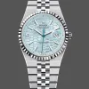 Rolex Land-Dweller 40 127336 Replica - IJsblauwe Wijzerplaat Geribbelde Lunette