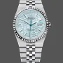 Rolex Land-Dweller 40 127336 Replica - IJsblauwe Wijzerplaat Geribbelde Lunette