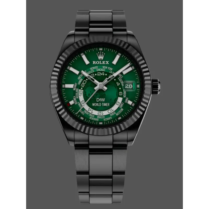 Rolex Sky-Dweller 326934 Replica - Groene Wijzerplaat Oyster Armband