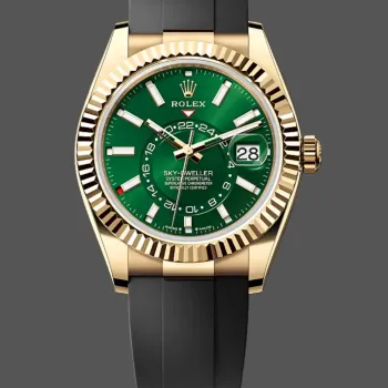 Rolex Sky-Dweller 336238 Replica - Groene Wijzerplaat Geribbelde Lunette