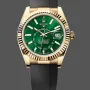 Rolex Sky-Dweller 336238 Replica - Groene Wijzerplaat Geribbelde Lunette