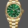 Rolex Sky-Dweller 336938 Replica - Groene Wijzerplaat Geribbelde Lunette