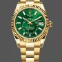 Rolex Sky-Dweller 336938 Replica - Groene Wijzerplaat Geribbelde Lunette