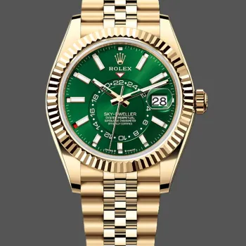 Rolex Sky-Dweller 336938 Replica - Groene Wijzerplaat Geribbelde Lunette