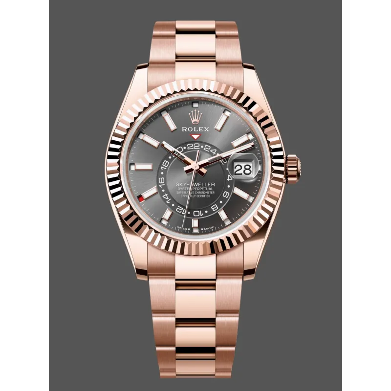 Rolex Sky-Dweller s 336935 Replica - Leigrijze Wijzerplaat Roestvrij Staal