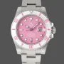 Rolex Submariner Hulk 116610 Replica - Roze Wijzerplaat Geribbelde Lunette