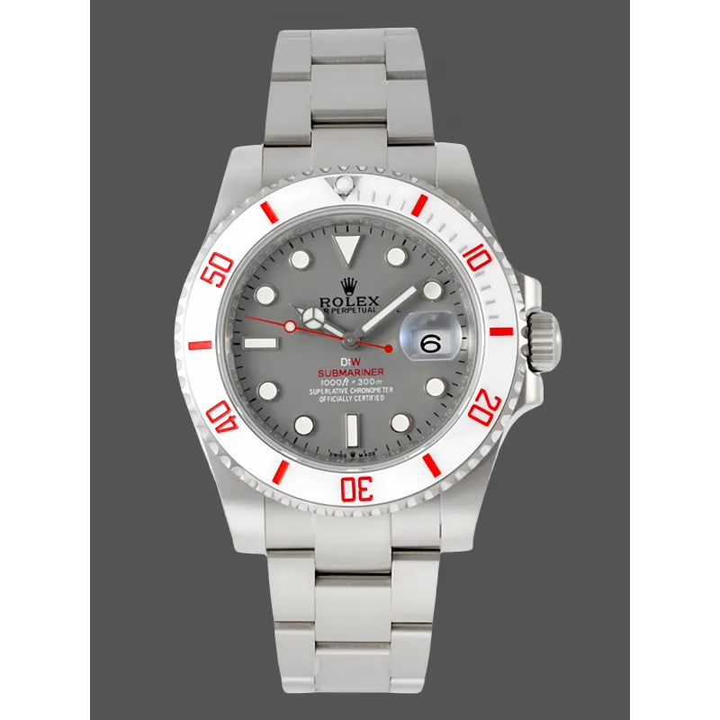 Rolex Submariner Hulk 116610 Replica - Grijze Wijzerplaat Geribbelde Lunette