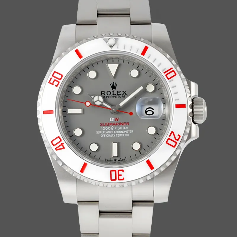 Rolex Submariner Hulk 116610 Replica - Grijze Wijzerplaat Geribbelde Lunette