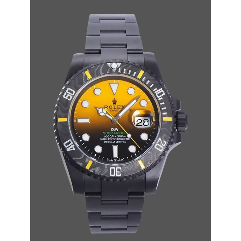 Rolex Submariner Hulk 116610 Replica - Gele Wijzerplaat Geribbelde Lunette