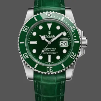 Rolex Submariner Date Hulk 116610LV Replica - Groene Wijzerplaat Leren Band