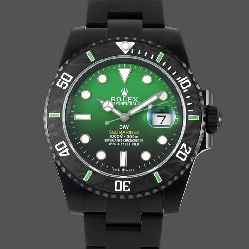 Rolex Submariner Hulk 116610LV Replica - Zwarte Wijzerplaat Geribbelde Lunette