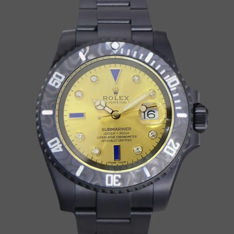 Rolex Submariner Hulk 116610 Replica - Champagne Wijzerplaat Geribbelde Lunette
