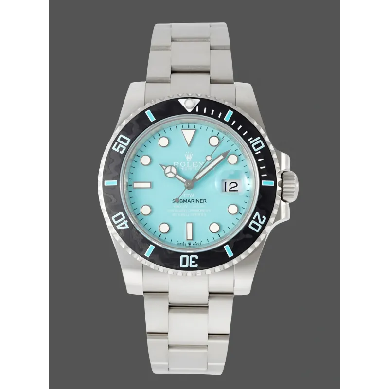 Rolex Submariner DIW Replica - IJsblauwe Wijzerplaat Geribbelde Lunette