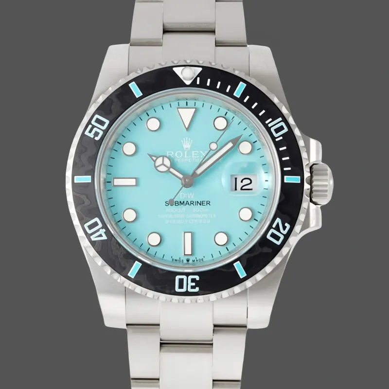 Rolex Submariner DIW Replica - IJsblauwe Wijzerplaat Geribbelde Lunette