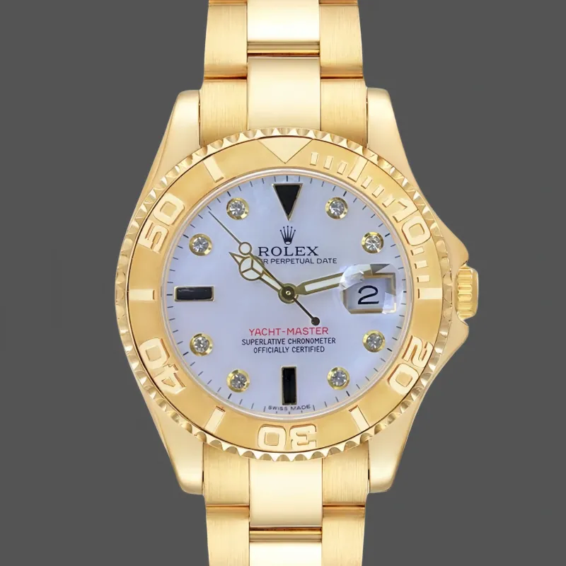 Rolex Yacht-Master Dames 168628 Replica - Witte Wijzerplaat Roestvrij Staal
