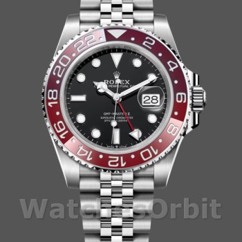Replica Heren Rolex GMT-Master II 126710BLRO Jubileum armband met Mint zwarte wijzerplaat Zwarte wijzerplaat