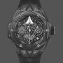 Replica Heren Hublot Big Bang Sang Bleu II Black Magic 418.CX.1107.RX.MXM22 Transparant