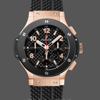Replica Heren Hublot Big Bang 301.PB.131.RX 44MM Zwart Rubber Strap Zwart