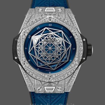 Replica Heren Hublot Big Bang Sang Bleu 45mm Titanium 415.NX.7179.VR.1704.MXM18 Blauw