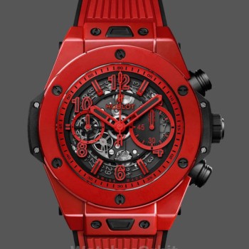 Replica Heren Hublot Big Bang Unico Red Magic Ceramic 45mm 411.CF.8513.RX Rood