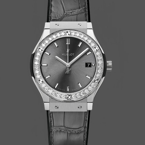 Replica Dames Hublot Classic Fusion 33MM Grey Lady 581.NX.7071.LR.1104 Grijs