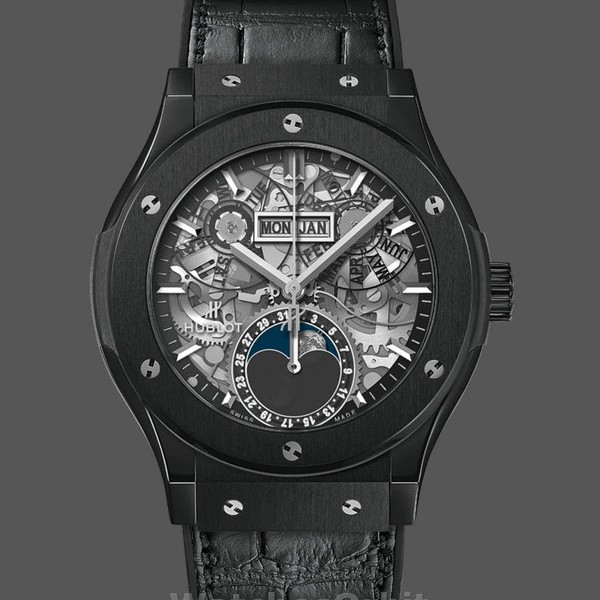 Replica Heren Hublot Classic Fusion Aerofusion maanfase 42mm - 547.CX.0170.LR Grijs