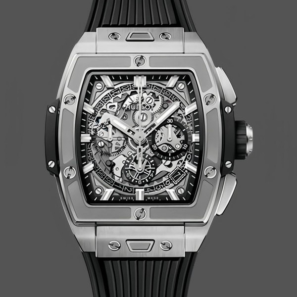 Replica Heren Hublot Spirit of Big Bang Titanium 42MM 642.NX.0170.RX Skelet wijzerplaat