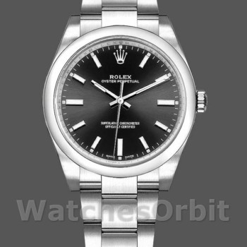 Replica Unisex Rolex Oyster Perpetual Air-King-114200, 34 mm, zwarte index wijzerplaat